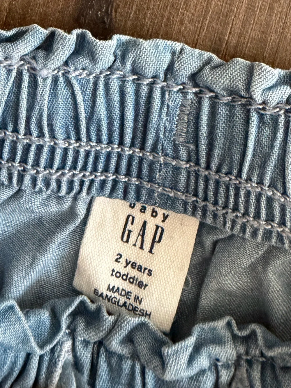 GAP Light Blue Ruffle-Trim Denim Shorts